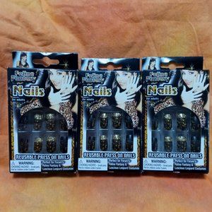 3 Packs of "Feline Fantasy" Cat Cheetah Nails